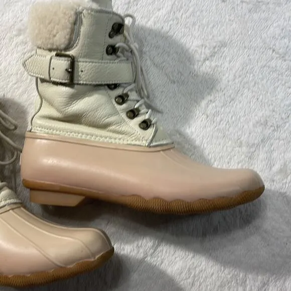 Sperry Shearwater Buckle Sherpa Boots womens 9.5
