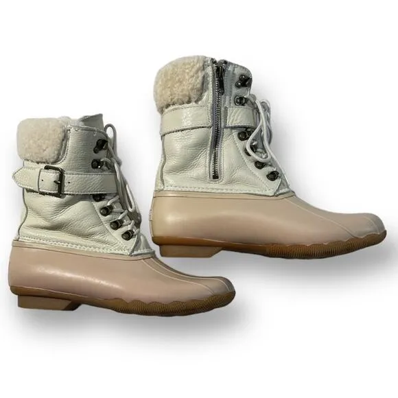 Sperry Shearwater Buckle Sherpa Boots womens 9.5