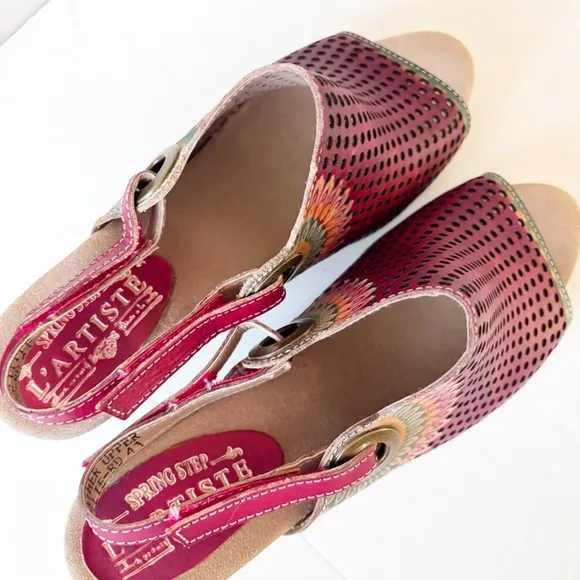 Spring Step L’ARTISTE  Millie red Sandals sz. 10