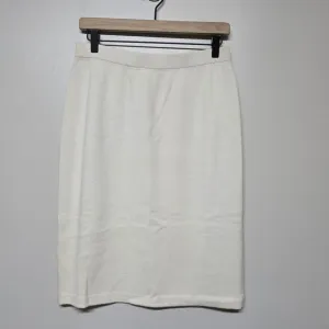 St John Evening By Marie Gray A-Line Ivory Santana Knit Skirt Sz 10 Academia