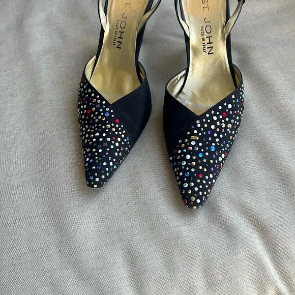 St. John Women's Black Embellished Heels