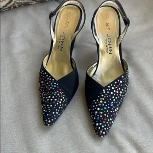 St. John Women's Black Embellished Heels