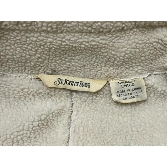 St John's Bay Phoebe Of Friends Jacket Women's S Beige Suede 90s Penny Lane