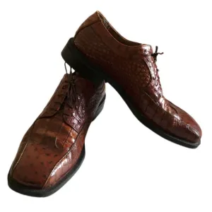 Stacy Adams Cognac Brown Alligator/Ostrich Print Shoes 24141 Men’s Size 9