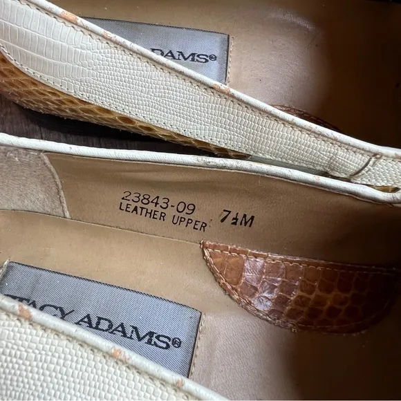 Stacy Adams Dress Shoes Loafers Cream Yellow Size 7.5