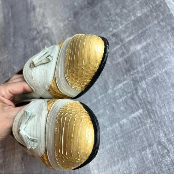 Stacy Adams Dress Shoes Loafers Cream Yellow Size 7.5