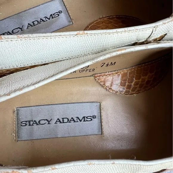 Stacy Adams Dress Shoes Loafers Cream Yellow Size 7.5