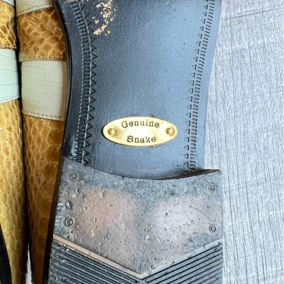 Stacy Adams Dress Shoes Loafers Cream Yellow Size 7.5