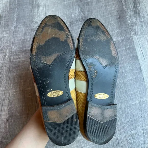 Stacy Adams Dress Shoes Loafers Cream Yellow Size 7.5