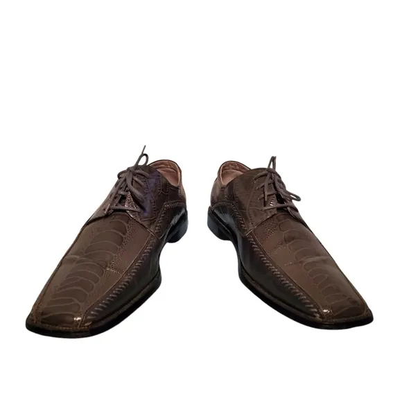 Stacy Adams Gray Leather Lace-Up Derby Dress Shoes Men's Size 12M