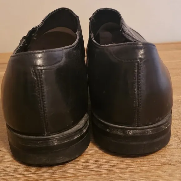 STACY ADAMS Madison Mens Cap Toe Black Leather Slip On Shoes