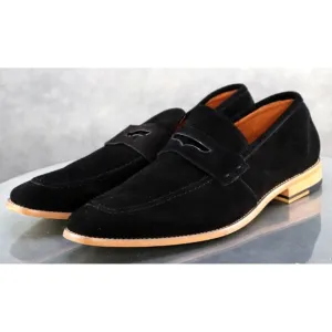 Stacy Adams Marlowe $120 Men's Penny Loafers Dress Shoes Sz 11.5 Suede Black EUC