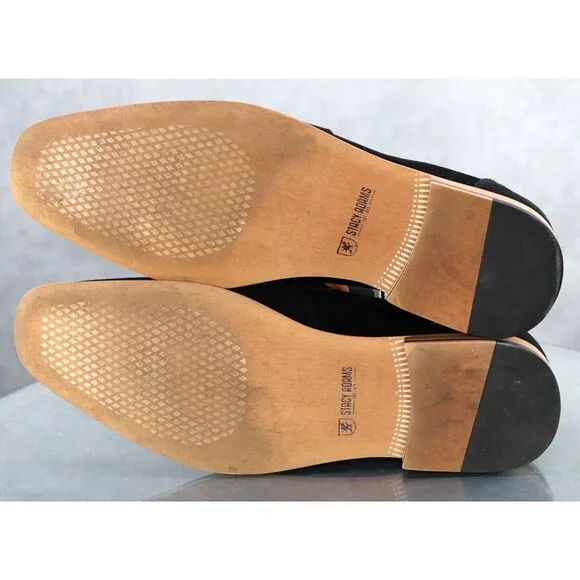 Stacy Adams Marlowe $120 Men's Penny Loafers Dress Shoes Sz 11.5 Suede Black EUC