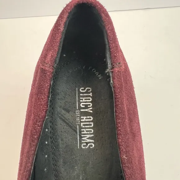 Stacy Adams Mens Horsebit Dress Loafers Shoes Suede Maroon Size 9M