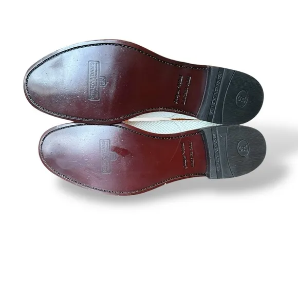 Stacy Adams Men's Madison 100% Leather Oxford White Dress Shoes Anaconda 13‎ D