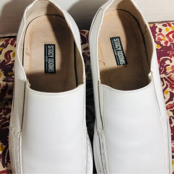 Stacy Adams White Slip On Dress Shoes Size 13
