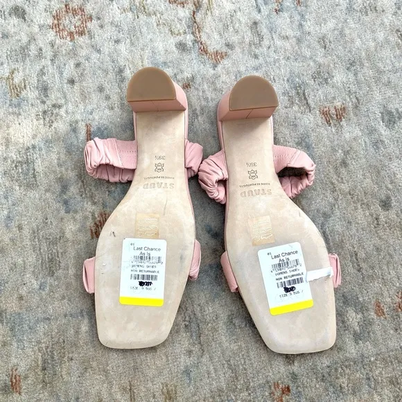 Staud NWT Frankie Sandals in Pink Cream Sz 39.5, 9.5 US