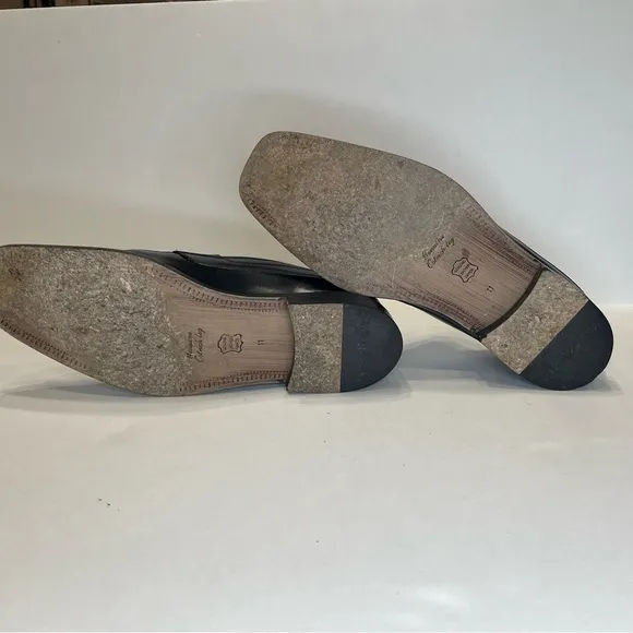 Steve Harvey Black and Gray Men's Loafers. Size 11. Genuine Ostrich leg leather