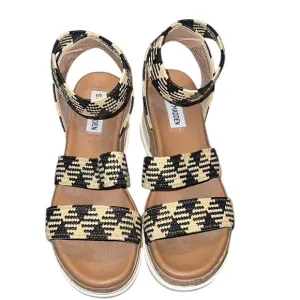 Steve Madden Black and Tan Women's Sandals Size 7 M