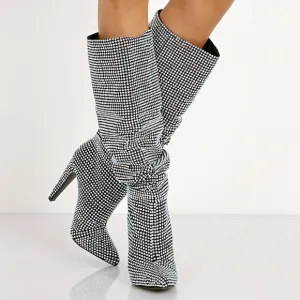 Steve Madden Black and White Heeled Boots