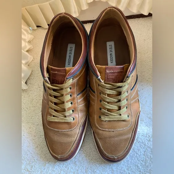 STEVE MADDEN CANTOR MENS LEATHER LACE UP CASUAL SHOES