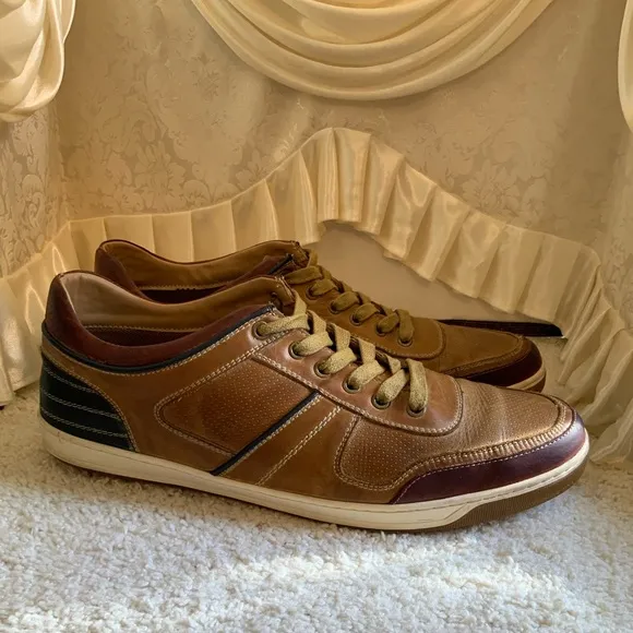 STEVE MADDEN CANTOR MENS LEATHER LACE UP CASUAL SHOES