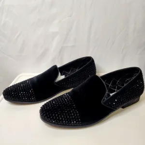 Steve Madden Clarity Men's Black Rinestone Studded Loafers Slip-On Size 10 1/2