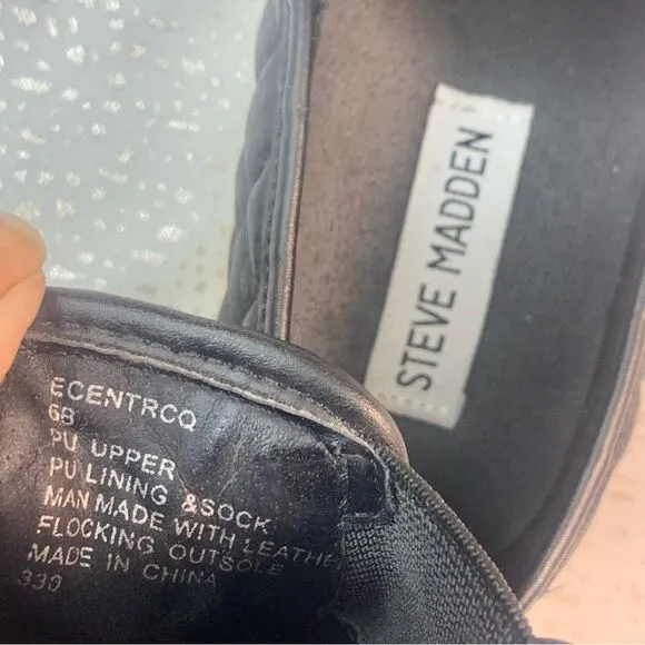 STEVE MADDEN ECENTRCQ BLACK Quilted Slip-on Sneaker Size 6
