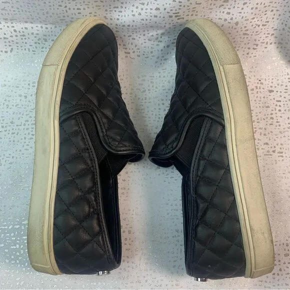 STEVE MADDEN ECENTRCQ BLACK Quilted Slip-on Sneaker Size 6