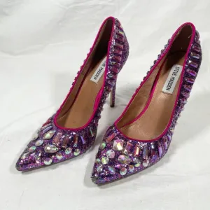 STEVE MADDEN Galaxy Purple rhinestone heels