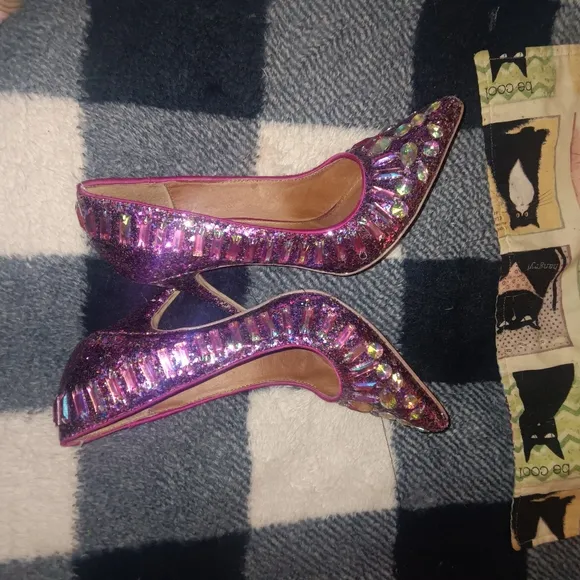 STEVE MADDEN Galaxy Purple rhinestone heels