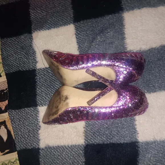 STEVE MADDEN Galaxy Purple rhinestone heels