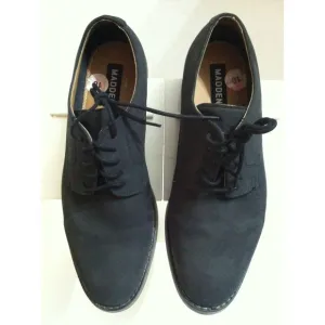 STEVE MADDEN MENS BLACK LEATHER OXFORD DRESS SHOES SIZE: 10
