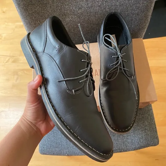STEVE MADDEN Men's Black Leather Oxford Dress Shoes
