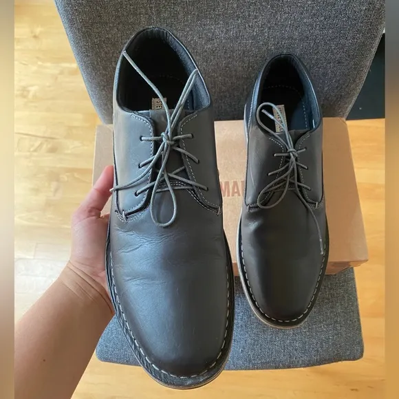 STEVE MADDEN Men's Black Leather Oxford Dress Shoes