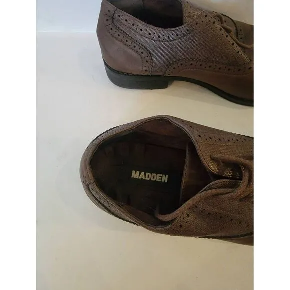 Steve Madden Men's Brown Leather M Frontt Lace Up Oxford Shoes Size 8.5