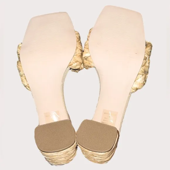 Steve MaddenWomen's Laveda Raffia Block-HeelSandals Size 9.5M Color Natural