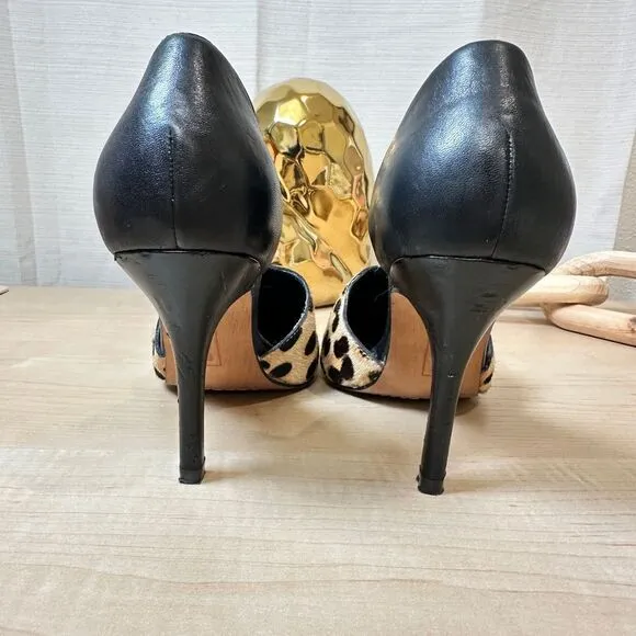 Steven‎ VADAH Leopard Print Hair Calf Pointed Toe Stiletto Heels Size 6M