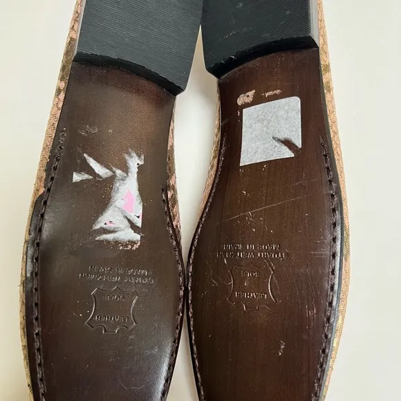 Stewart Weitzman Elegant Gold Snake Print Women's Loafers size 10