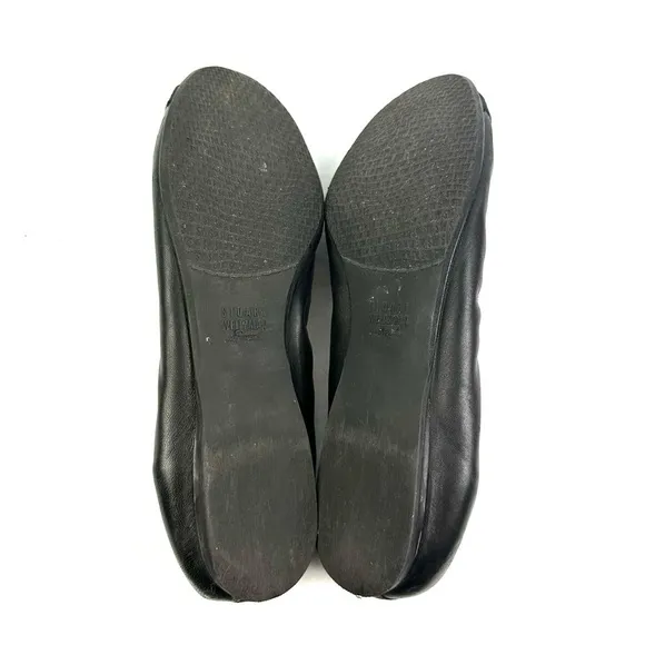 Stuart Weitzman Ballet Flats 9 Black Leather Slip On Shoes Womens Made In Spain