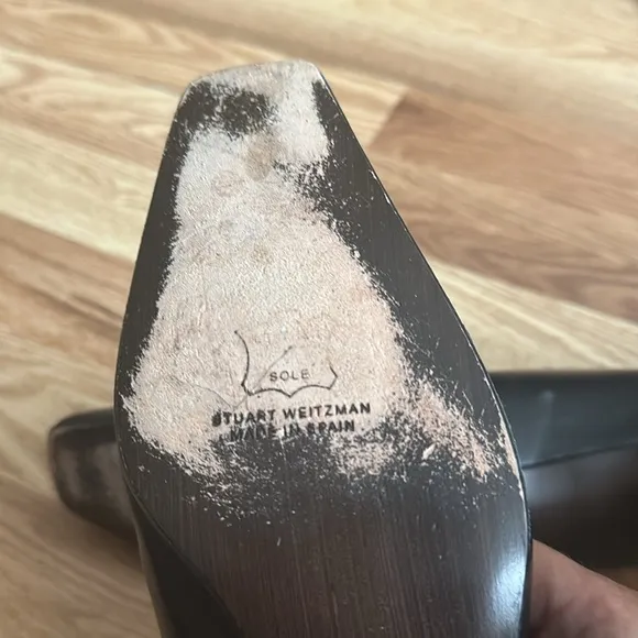 Stuart Weitzman, black leather heel shoes size 10