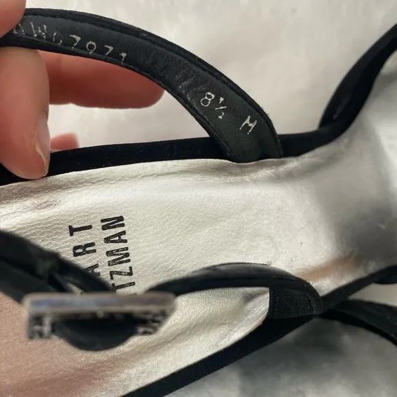 Stuart Weitzman Black Women's Slingback Heels in size 8.5.
