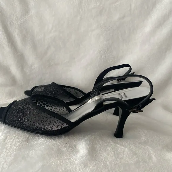 Stuart Weitzman Black Women's Slingback Heels in size 8.5.