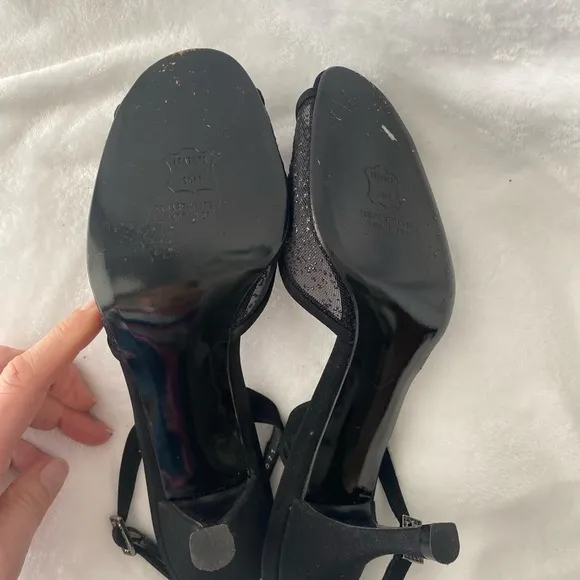 Stuart Weitzman Black Women's Slingback Heels in size 8.5.