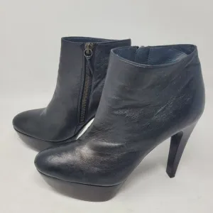 Stuart Weitzman booties 6.5 M Stileto Platform Heels Shoes Black Soft Leather