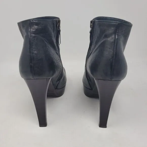Stuart Weitzman booties 6.5 M Stileto Platform Heels Shoes Black Soft Leather
