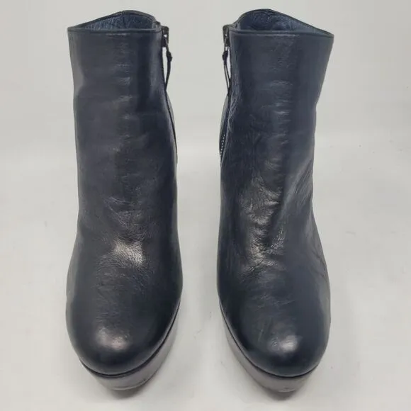 Stuart Weitzman booties 6.5 M Stileto Platform Heels Shoes Black Soft Leather