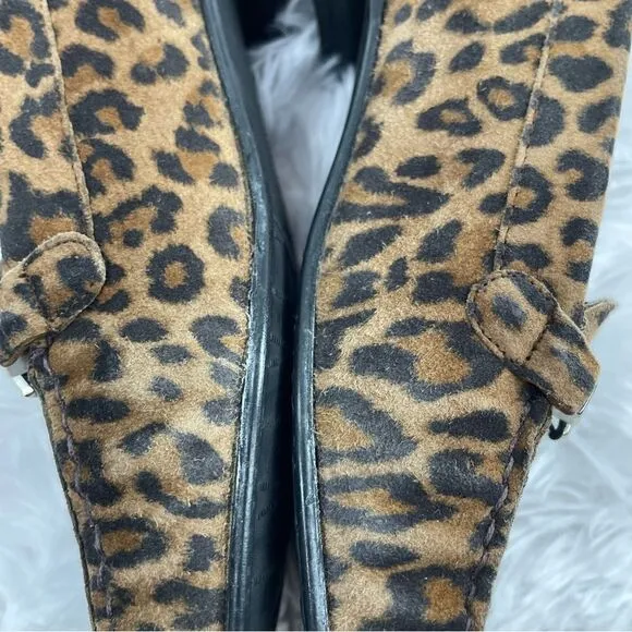 Stuart Weitzman Jeweled Leopard Print Suede Loafers