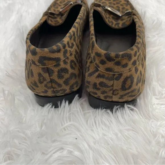 Stuart Weitzman Jeweled Leopard Print Suede Loafers