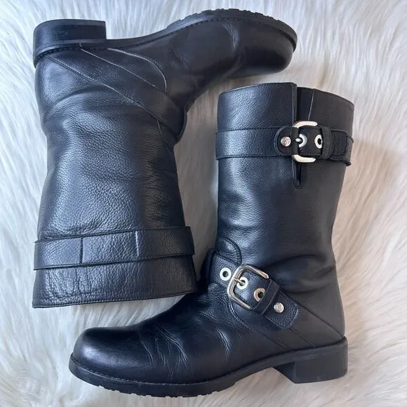 Stuart Weitzman Lotroops Moto Harness Boots Size 7